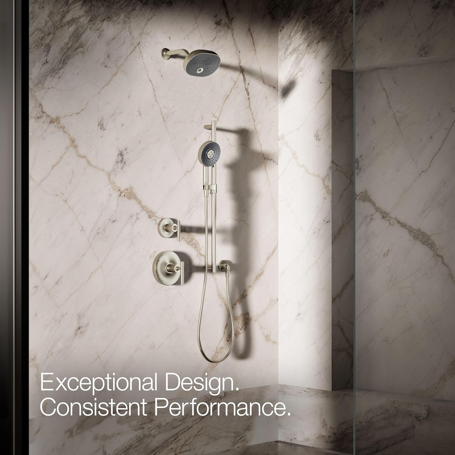 Kohler 26282-BN Statement® Round three-function handshower, 2.5 gpm, Vibrant Brushed Nickel