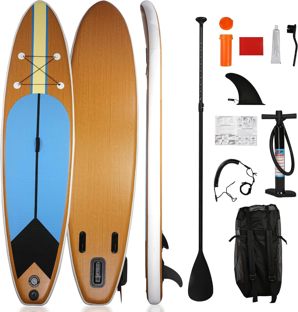 Inflatable Paddle Boards with Non-Slip Deck, Ultra-Light Stand Up Paddle Board Surf Board with Accessories & Carry Bag, Wide Stable Design for Adults and Youth