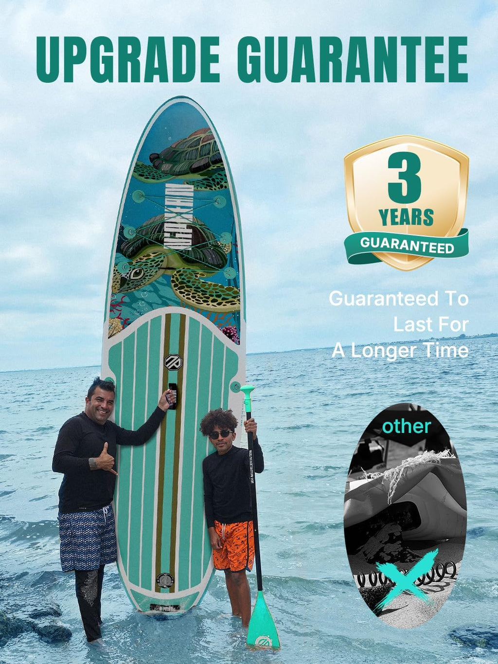 Niphean Inflatable Stand Up Paddle Board with Stabiltrac Fin Design and SUP Accessories & Niphean Dog Pool Ramp(Full-Coverage Non-Slip Deck)