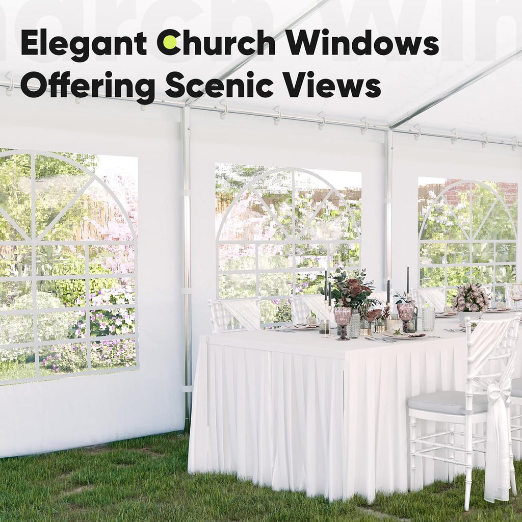Quictent 16x32 Party Tent Heavy Duty Outdoor Canopy Tent Carport Wedding Event Shelter BBQ Wedding Tents for Parties with Storage Bags(Church)