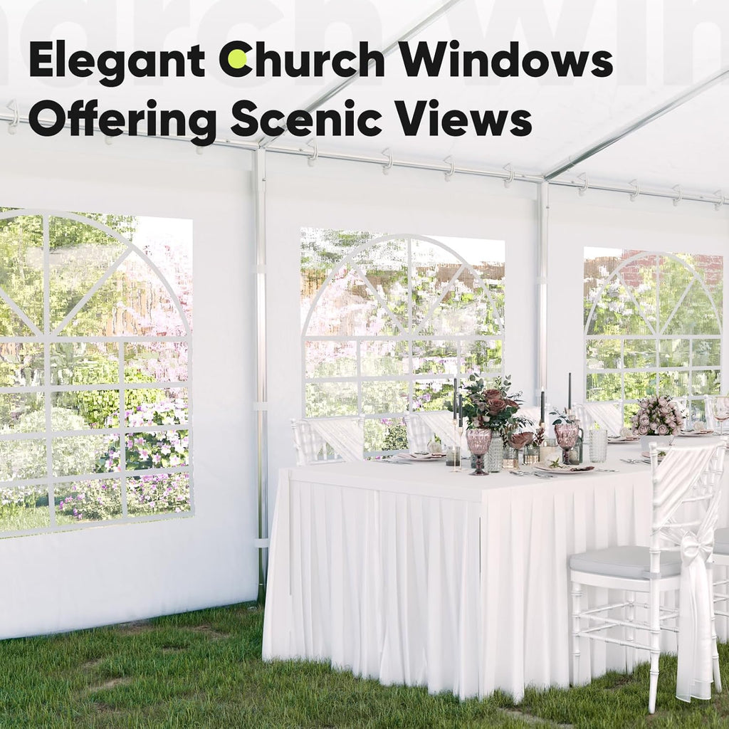 Quictent 20x30 Heavy Duty Party Tent with Church Windows, Outdoor Event Shelter Tent for Parties, Wedding, Carport, Canopy, BBQ