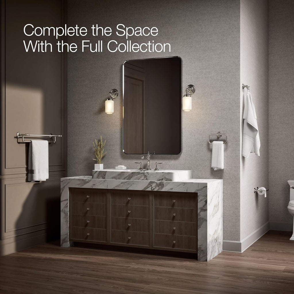 Kohler 72570-SN Artifacts® 24' Double Towel bar, Vibrant Polished Nickel