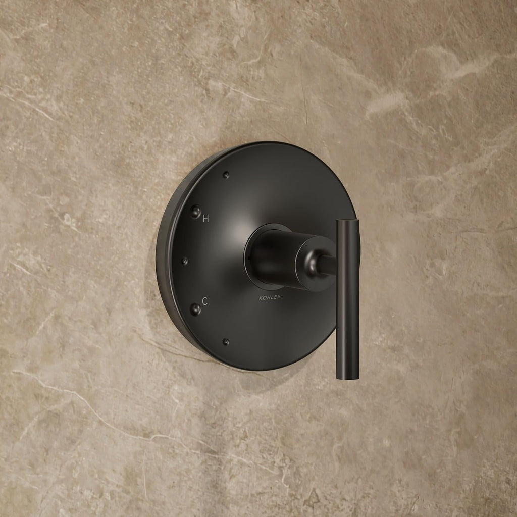 KOHLER K-TS14422-4-BL Purist Rite-Temp Shower Faucet Trim Kit with Lever Handle, Showerhead and Trim Set, 2.5 GPM, Matte Black