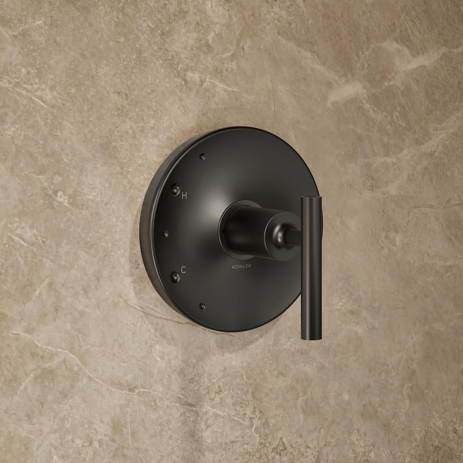 KOHLER K-TS14422-4-BL Purist Rite-Temp Shower Faucet Trim Kit with Lever Handle, Showerhead and Trim Set, 2.5 GPM, Matte Black