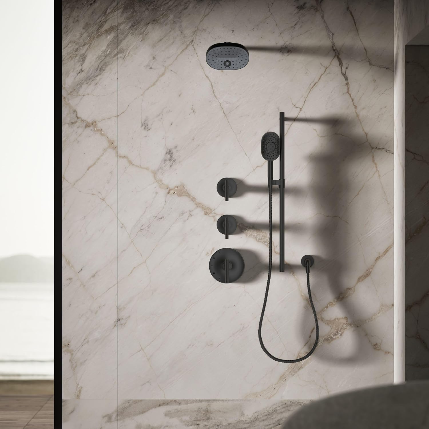 Kohler 26290-G-BL Statement® Three-function showerhead, 1.75 gpm, Matte Black