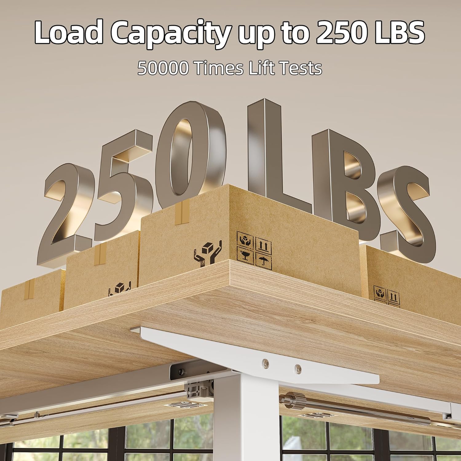 TIQLAB 75 x 61 inch Executive L Shaped Standing Desk Adjustable Height, Electric Corner Standing Desk, Sit Stand Computer Table with Splice Board, Maple