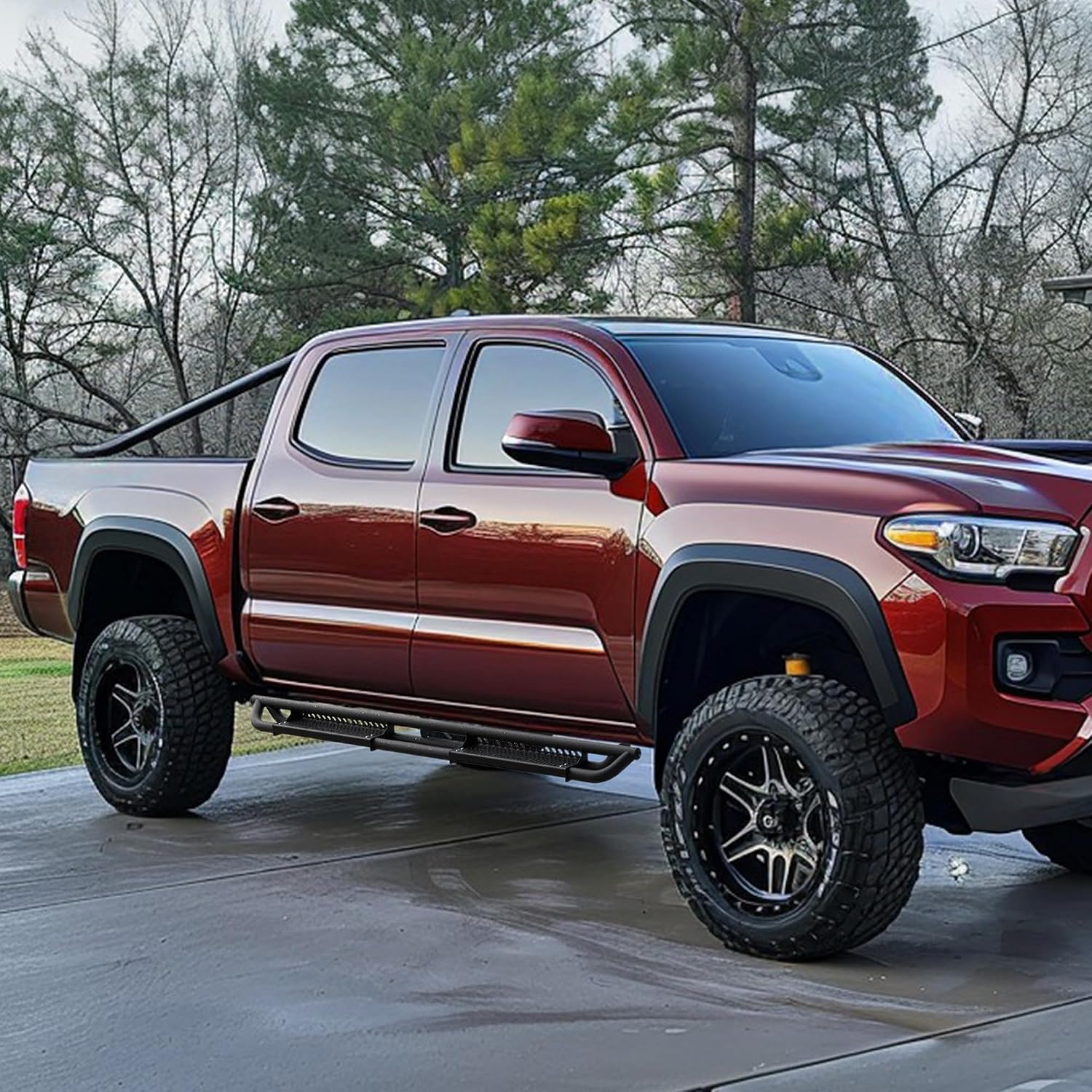 OEDRO 6 inch Running Boards Compatible with 2005-2023 Toyota Tacoma Double Cab, Upgraded Paintable Side Steps, Black Textured Heavy Duty Truck Nerf Bars