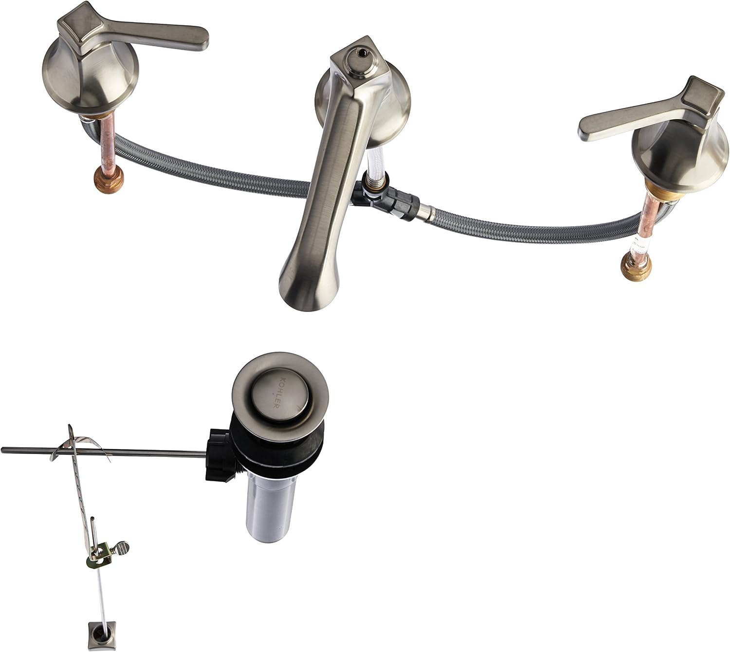 Kohler K-R99911-4D1-BN 1.2 GPM Widespread Bathroom Sink Faucet, Vibrant Brushed Nickel