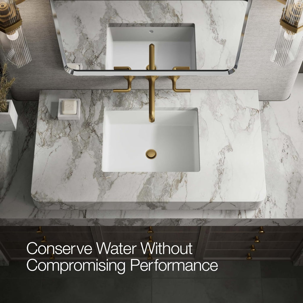 KOHLER T27013-4-2MB Occasion Wall-Mount Bathroom Sink Faucet Lever Handle Trim in Vibrant Brushed Moderne Brass
