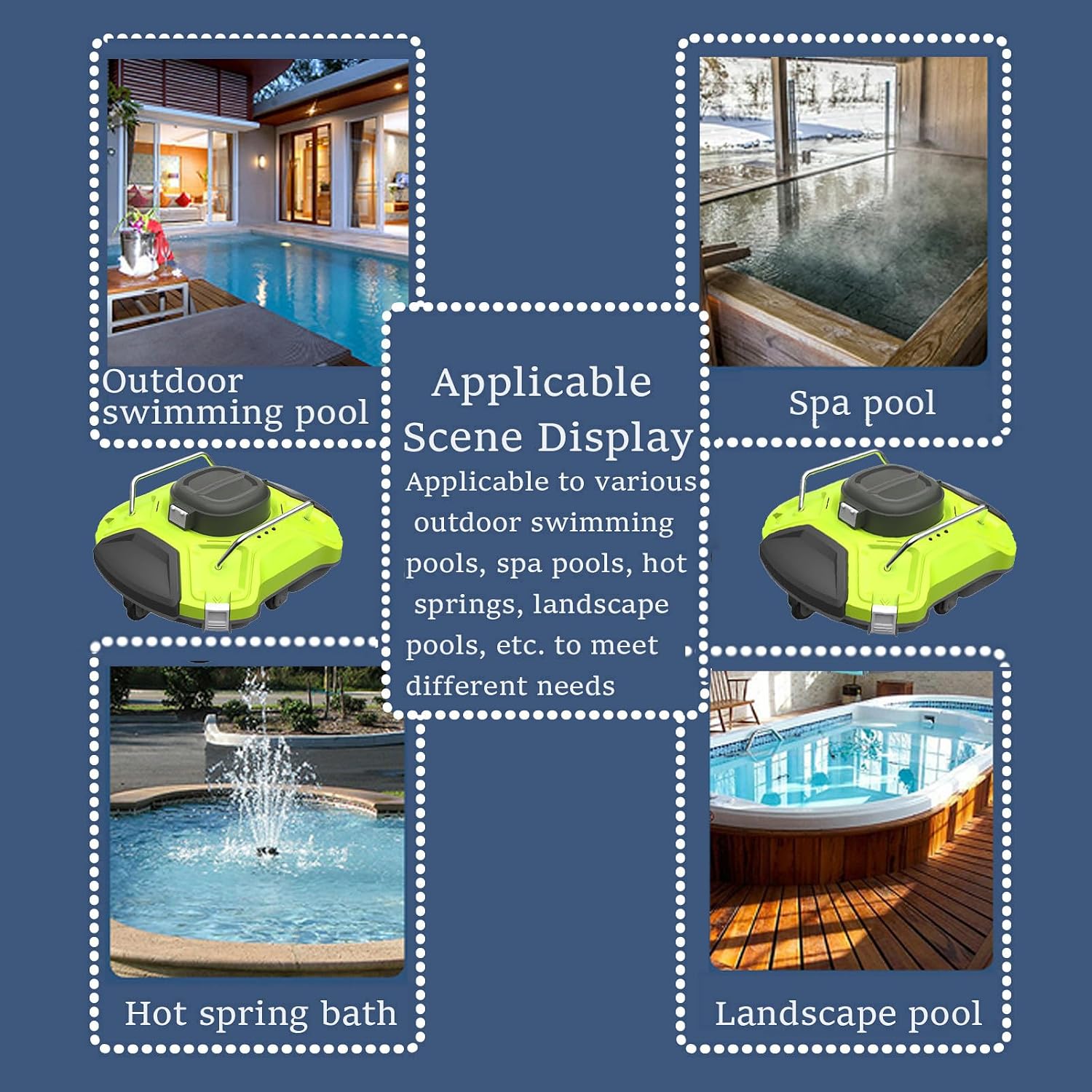Cordless Pool Cleaner Automatic,Pool Cleaning Robot,Cordless Robotic Pool Vacuum,Automatic Cleaning Robot,Automatic Return Function,Automatically Dock
