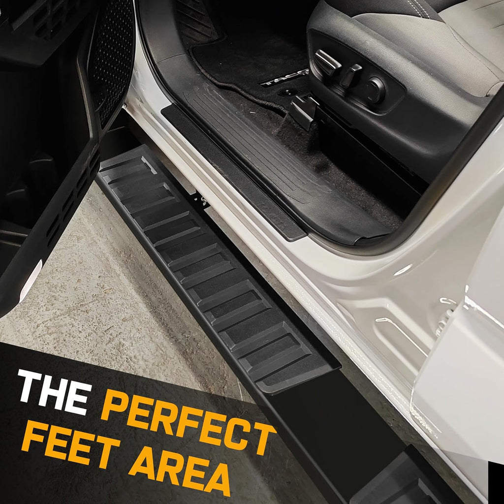 COMNOVA 6 Inch Quad Cab Running Boards Compatible with Dodge Ram 1500 Quad Cab 2009-2018(Incl. 2019+ Classic)/10-24 Ram 2500 3500, Carbon Steel Step Bars, Extended Cab Side Steps Nerf Bars.