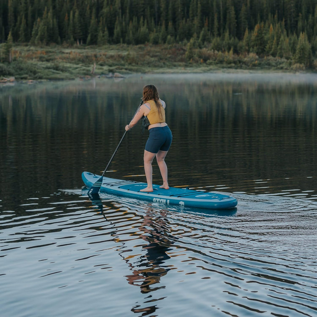 Atoll Inflatable Stand Up Paddle Board | Extra Wide SUP for Adults, Fishing, Touring & All-Around Adventure | Stable Paddle Board with Accessories (Aqua Blue, 12.6 Feet)