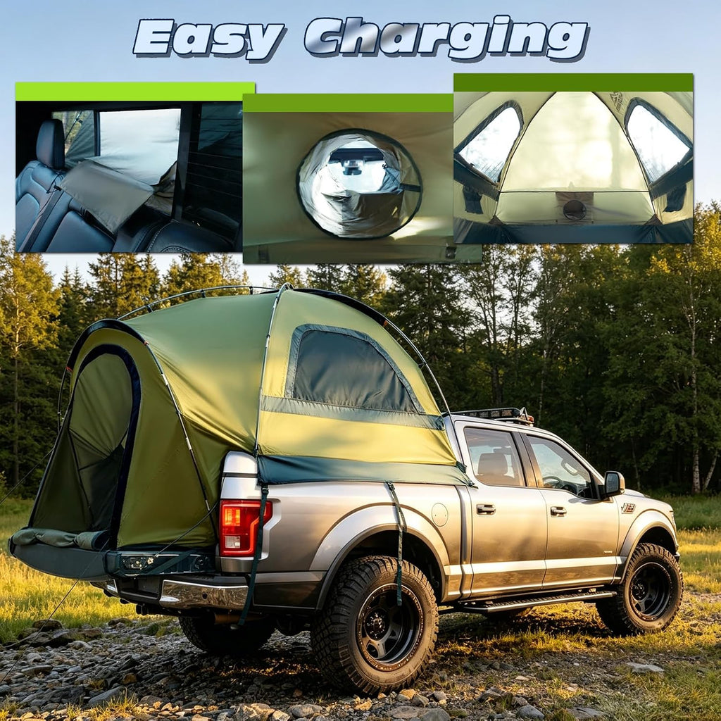 Truck Bed Tent, Waterproof PU3000mm Pickup Truck Tent for Camping Bed, 2-3 Person Sleeping Truck Tent, Portable for Car Camping