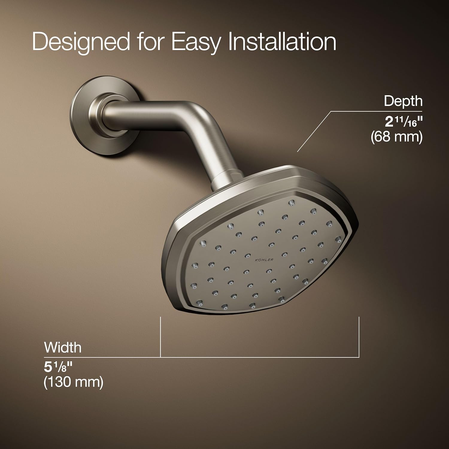 Kohler 27050-G-BN Occasion® Single-function showerhead, 1.75 gpm, Vibrant Brushed Nickel