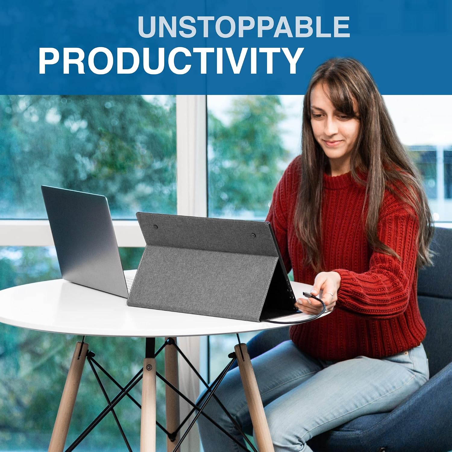 SideTrak  Solo Portable Laptop Monitor 15.6' FHD 1080P LCD Screen | Works with Mac, PC, Chrome, PS4, Xbox, Raspberry Pi, & More | Powered by USB or Mini HDMI | Detachable Padded Case and Kickstand