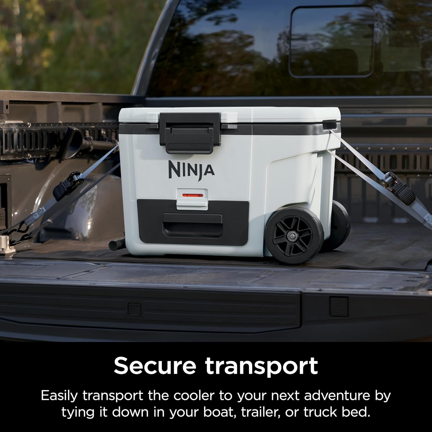 Ninja | Cooler | FrostVault 45QT Cooler with Wheels | Insulated with Temp Dry Storage Drawer | Keeps Ice Cold for Days | for the Beach, Camping, Picnics & More | Cloud White | FB245WH