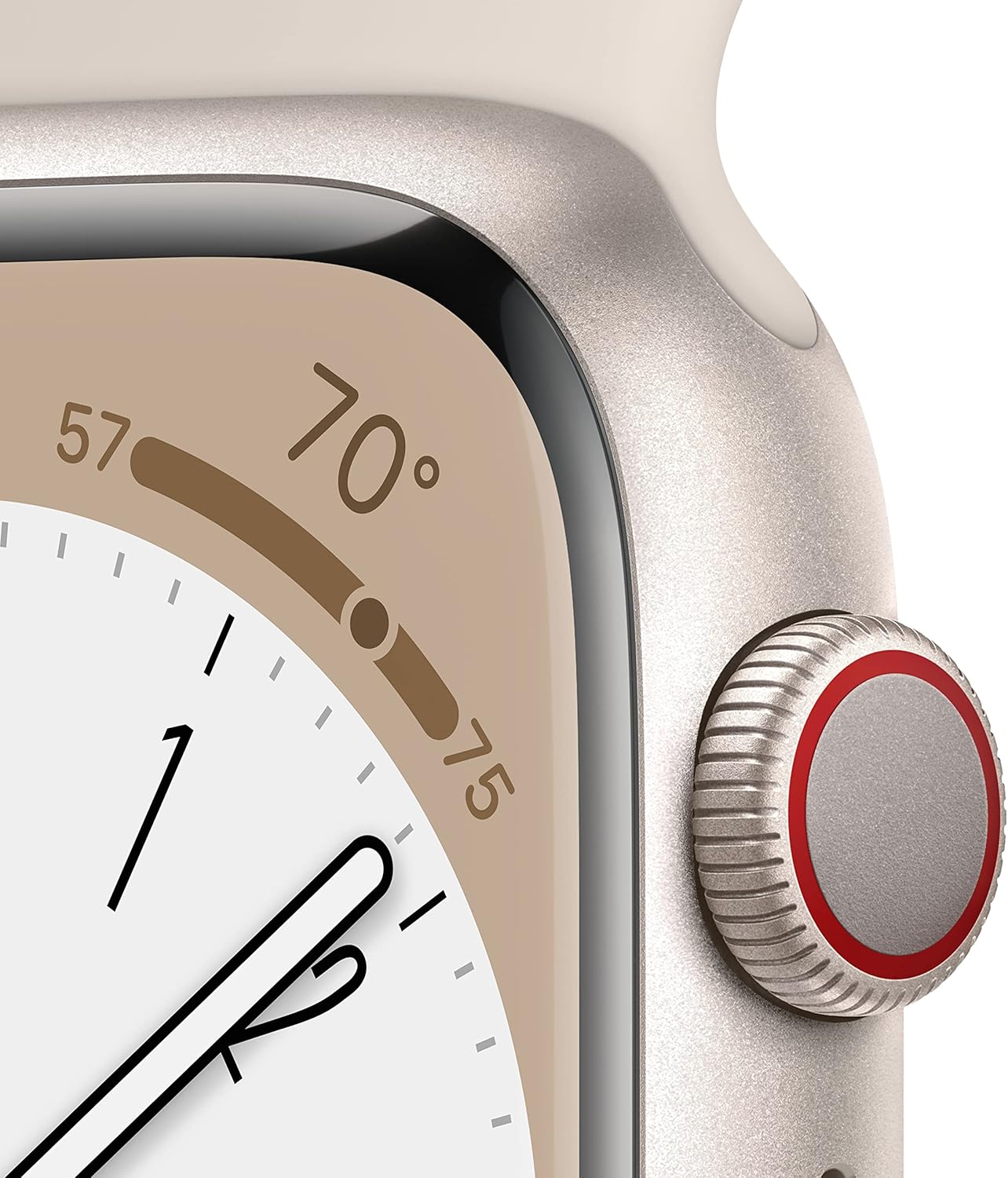 Apple Watch Series 8 [GPS + Cellular, 41mm] - Starlight Aluminum Case with Starlight Sport Band, S/M (Renewed)