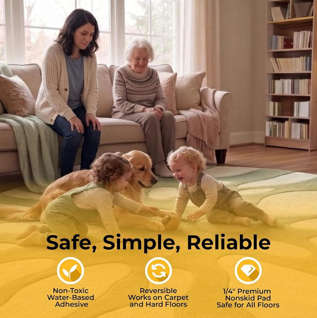 Hold-a-Rug Plush 8' x 11' Nonskid, Nonslip Rug Pad, Reversible Gripper, ¼ Thick, Safe for All Floors and Carpet, Keep Area Rugs Secure