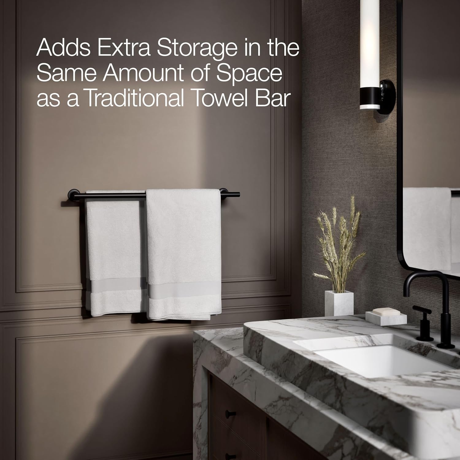Kohler 14375-BL Purist® 24' Double Towel bar, Matte Black