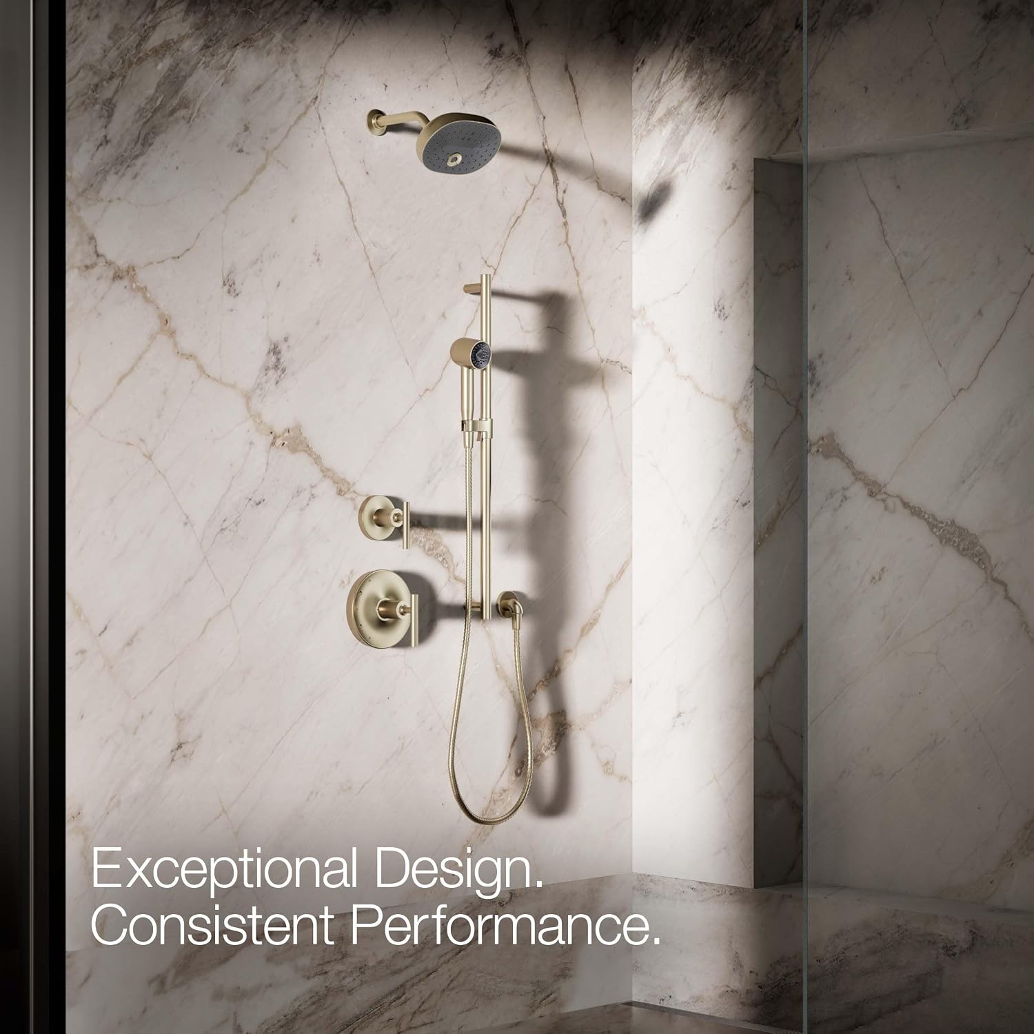 KOHLER 26286-BV Statement Single-Function HAND SHOWER, Maximum Spray Performance with an Easy-to-clean Surface, Vibrant Brushed Bronze, 2.5 GPM