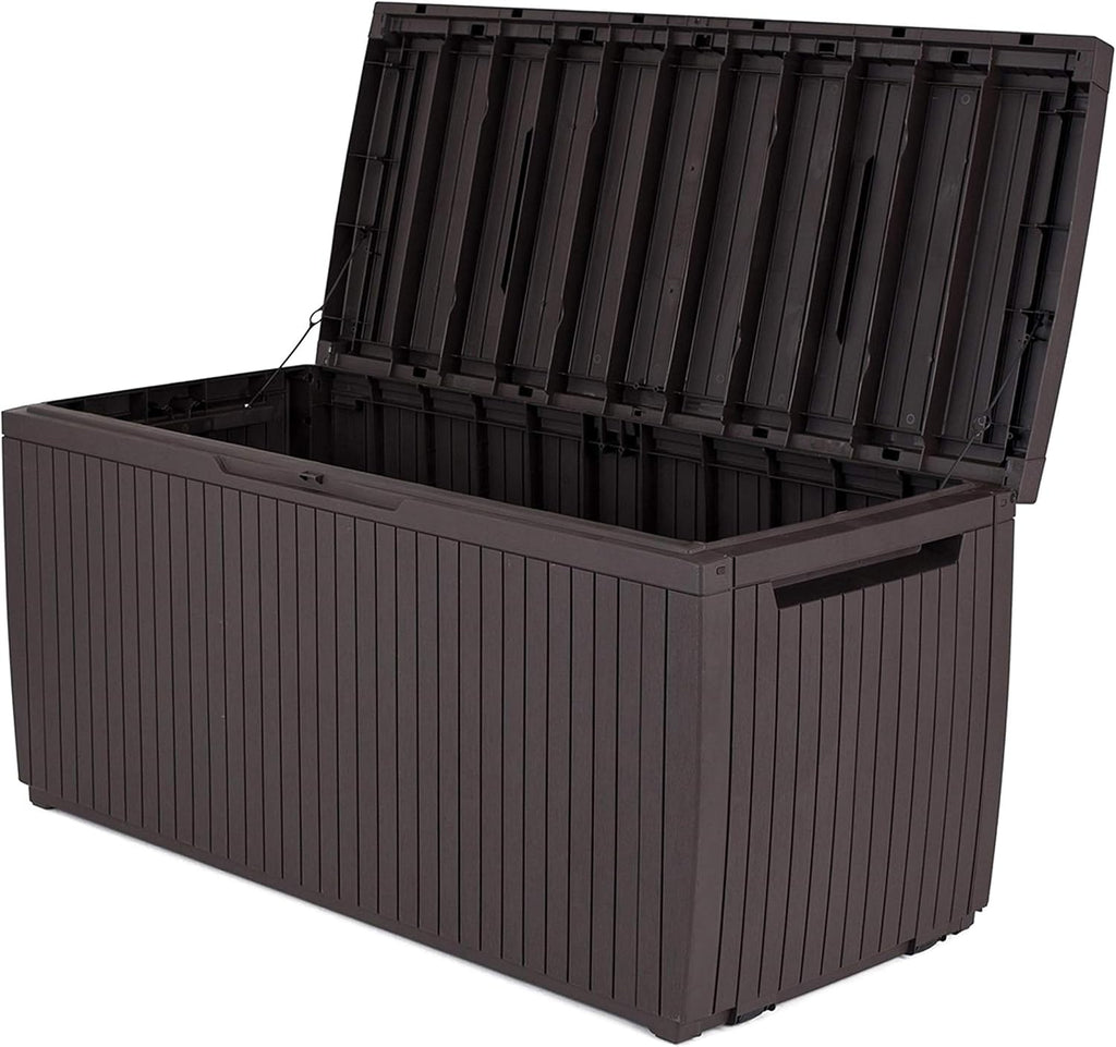 Keter 123 x 53.5 x 57 cm Springwood Outdoor Plastic Storage Box Garden Furniture - Brown