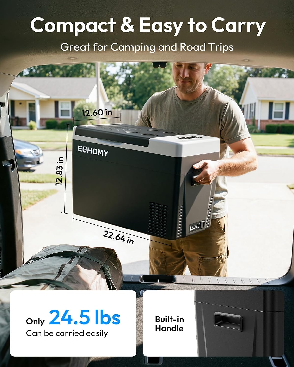 EUHOMY 12 Volt Refrigerator, 31QT(29L) Compressor Electric Cooler APP Control, Car Fridge -4℉~68℉, Portable Refrigerator 12/24V DC 100-240V AC, Portable Freezer for Camping, Travel, Boat