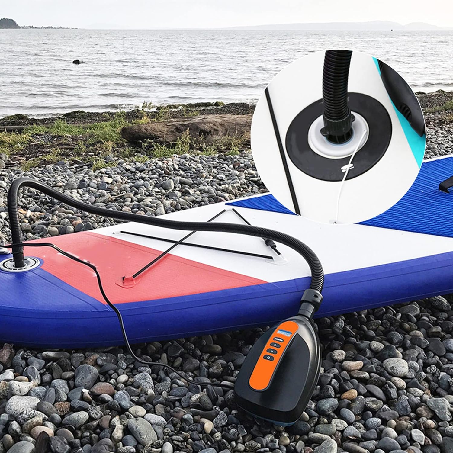 16 PSI High PressureSUP Vehicle Electric Air Pump, Paddle Board Pump, Inflation Paddle Board Pump for Inflatable Stand Up Paddle Boards, Kayaks 12V DC Car Connector