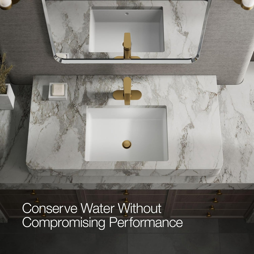 Kohler 74021-4-2MB Taut® Single-Handle Bathroom Sink Faucet, 1.2 gpm, Vibrant Brushed Moderne Brass