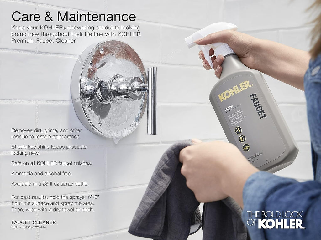 KOHLER 22169-G-AF Forte Multifunction Showerhead, Wall-Mount, 3 Spray Settings, 1.75 GPM, Vibrant French Gold
