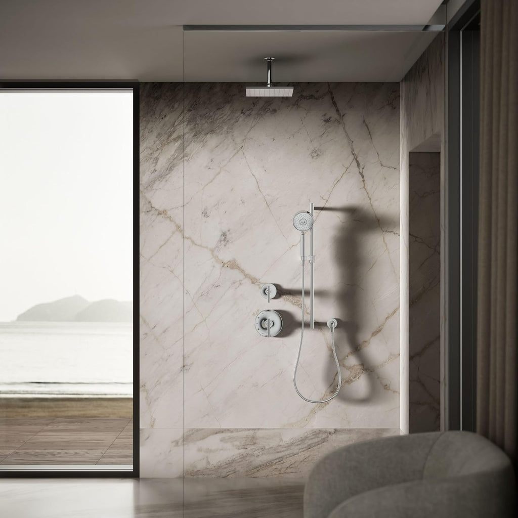 Kohler 13696-CP Contemporary Square 10' single-function rainhead, 2.5 gpm, Polished Chrome