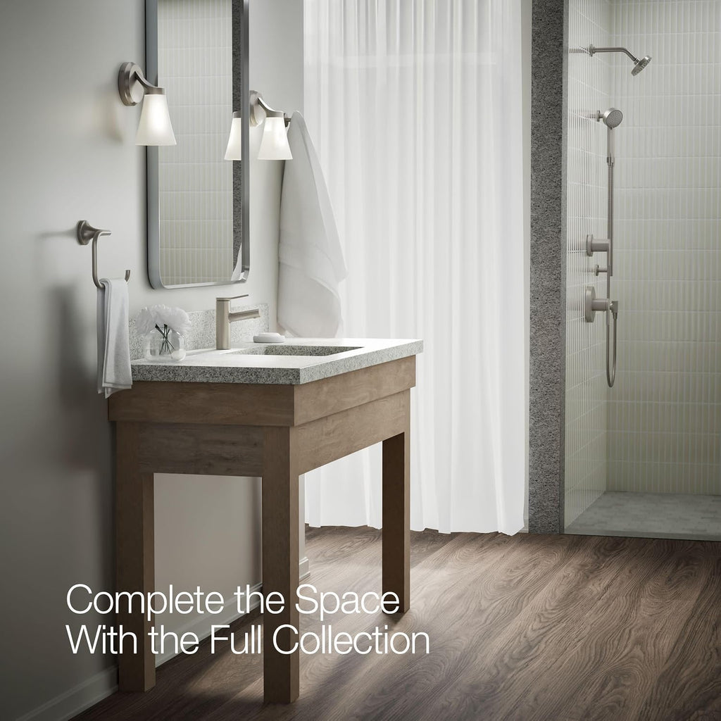 KOHLER K-35048-4K-BN Elate® Single-Handle Bathroom Sink Faucet, Bathroom Faucets, 1.0 GPM, Vibrant Brushed Nickel