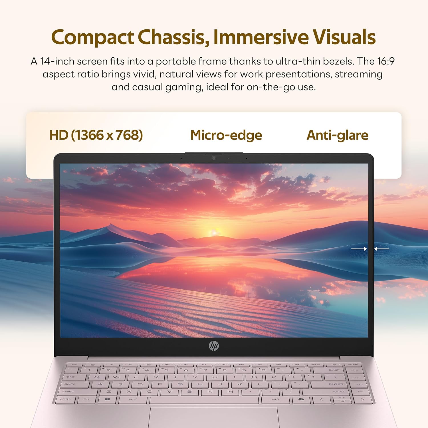 HP Stream 14' HD Student&Business Laptop with AI Copilot, Intel Processor N150, 4GB RAM, 1.12TB Storage (128GB UFS + 1TB Docking Station), 1 Year Office 365, Intel Graphics, Win 11, Tranquil Pink