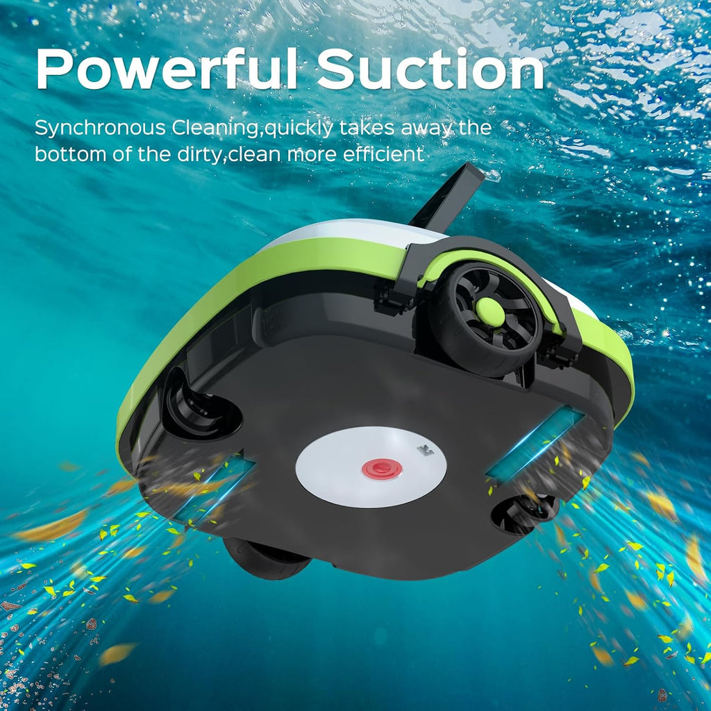WINNY POOL CLEANER Cordless Robotic Pool Cleaner, Automatic Pool Vacuum with Powerful Suction, Dual-Motor,Self-Parking, Up to 538 Sq.ft,Ideal for Flat Above Ground Pools -Winny 200