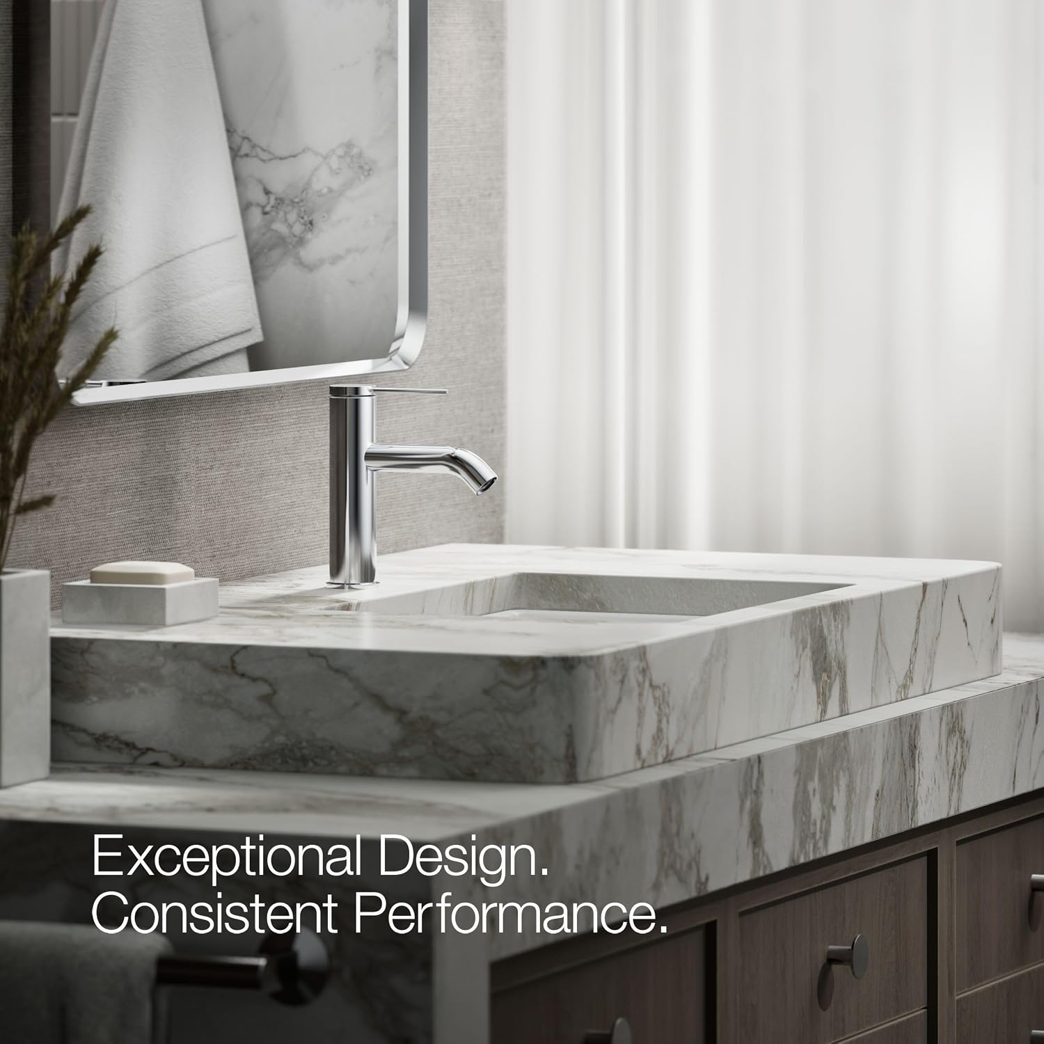 Kohler 77958-4A-CP Components® Single-Handle Bathroom Sink Faucet, 1.2 gpm, Polished Chrome
