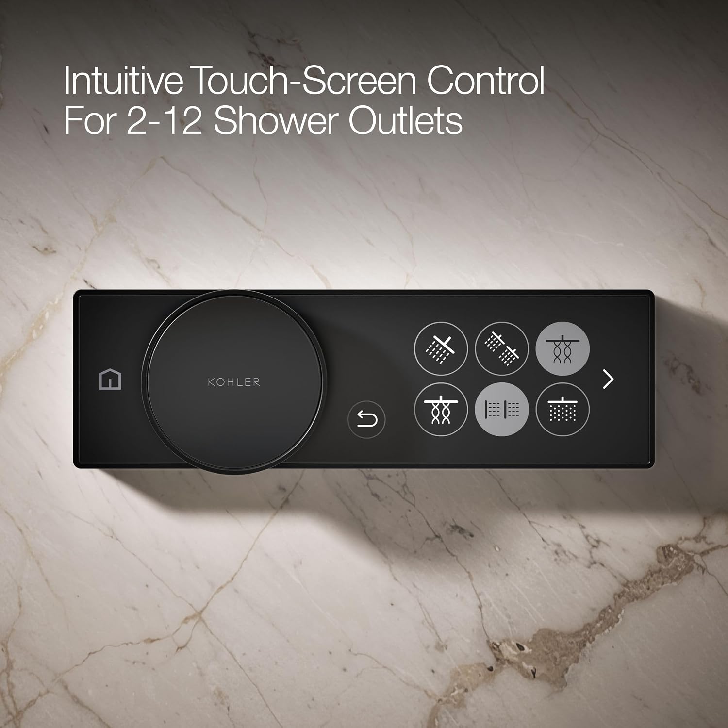 KOHLER Anthem + Digital Control Steamhead in Matte Black, Large Dial for Easy Temperature and Flow Rate Adjustment, Features System Warm-Up and Pause Option, Includes Optional Flow Restrictor