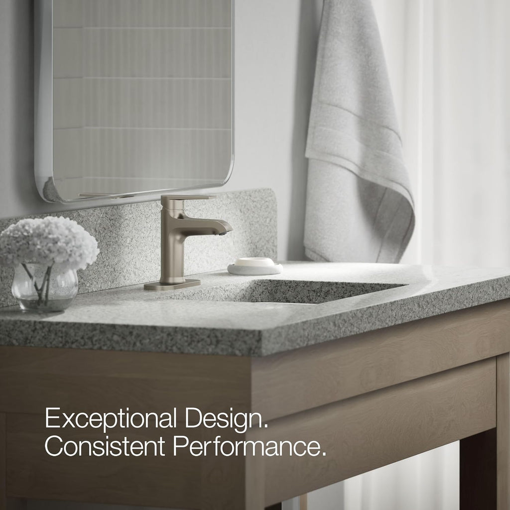 Kohler 97061-4-BN Hint® Single-Handle Bathroom Sink Faucet, 1.2 gpm, Vibrant Brushed Nickel
