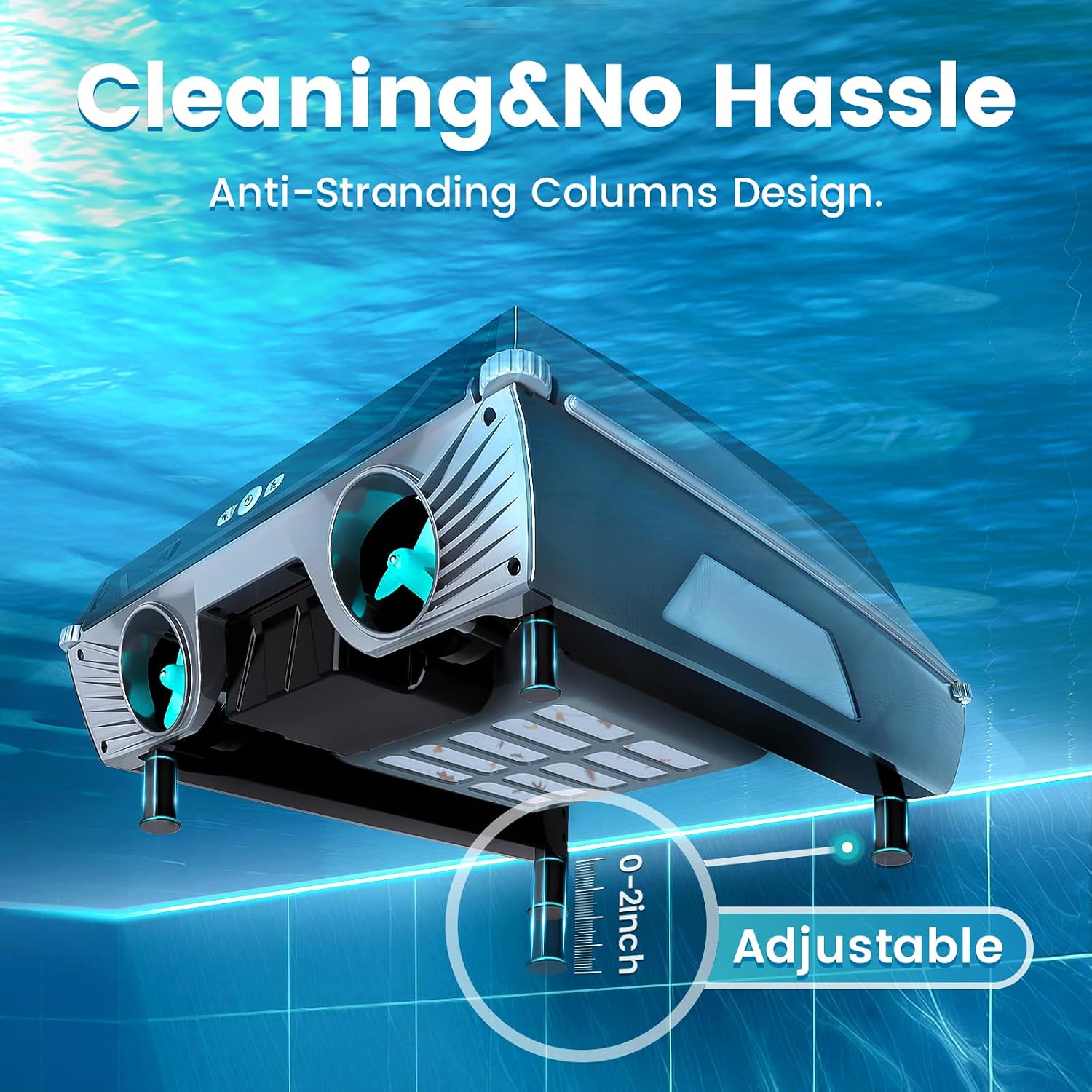 F1 Solar Powered Robotic Pool Skimmer, Automatic Pool Cleaner with 6L Large Capacity Basket & Fast Charging, for In-Ground & Above-Ground Pools