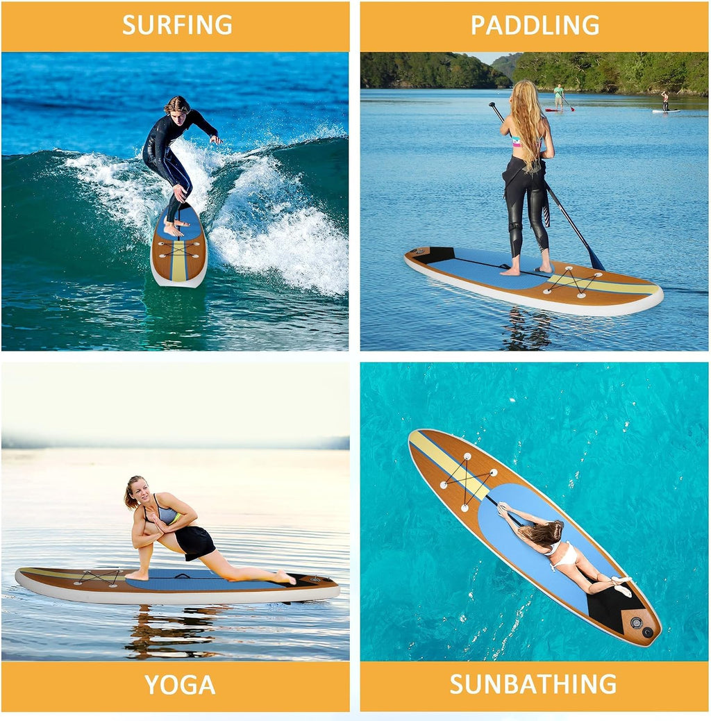 Inflatable Paddle Boards with Non-Slip Deck, Ultra-Light Stand Up Paddle Board Surf Board with Accessories & Carry Bag, Wide Stable Design for Adults and Youth