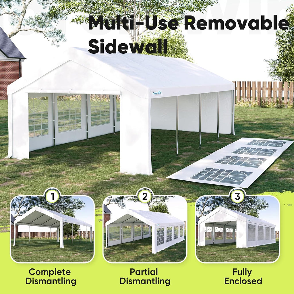 Quictent Party Tent Heavy Duty Outdoor Canopy Tent Wedding Event Shelter BBQ Wedding Tents for Parties with Storage Bags (13'x26')