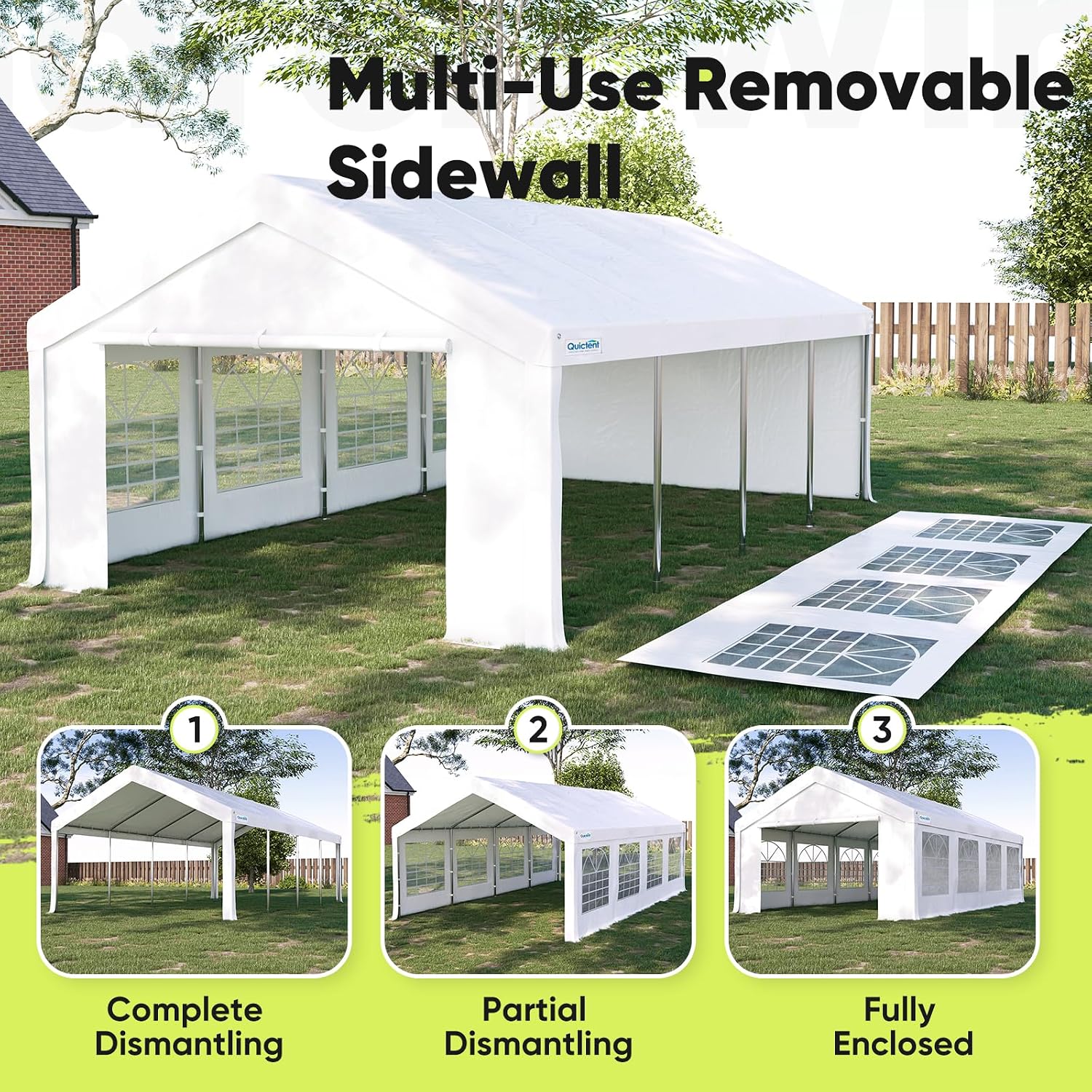 Quictent Party Tent Heavy Duty Outdoor Canopy Tent Wedding Event Shelter BBQ Wedding Tents for Parties with Storage Bags (13'x26')