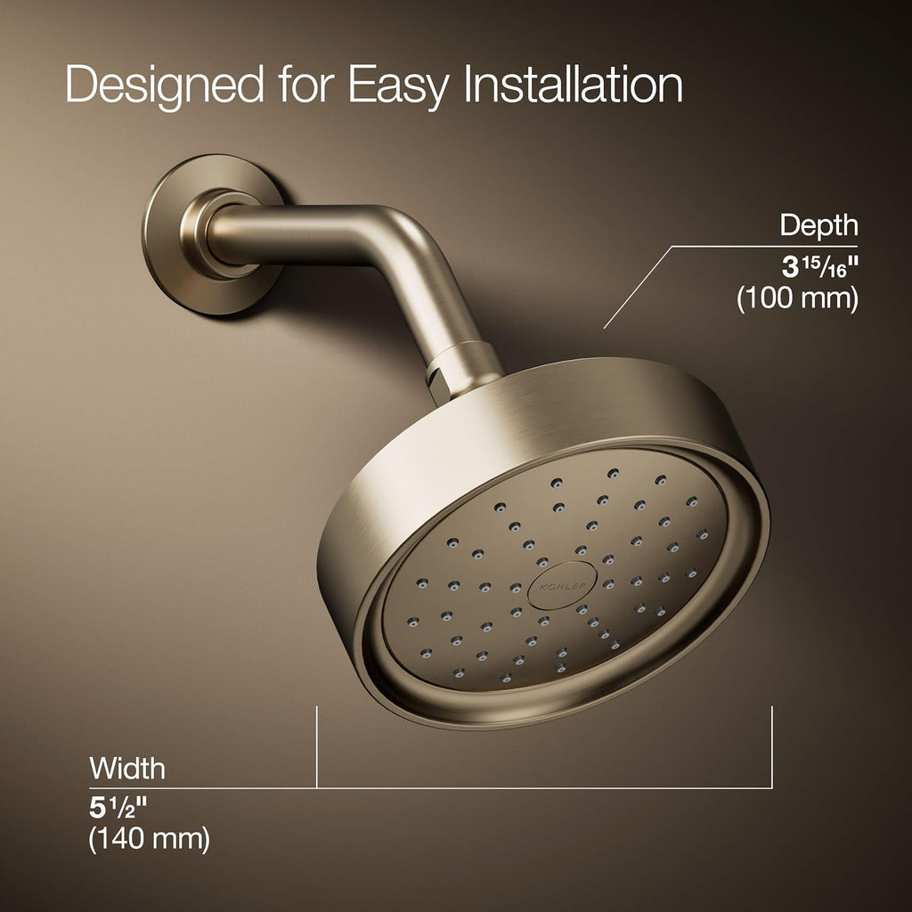 Kohler 939-G-BV Purist® Single-function showerhead, 1.75 gpm, Vibrant Brushed Bronze