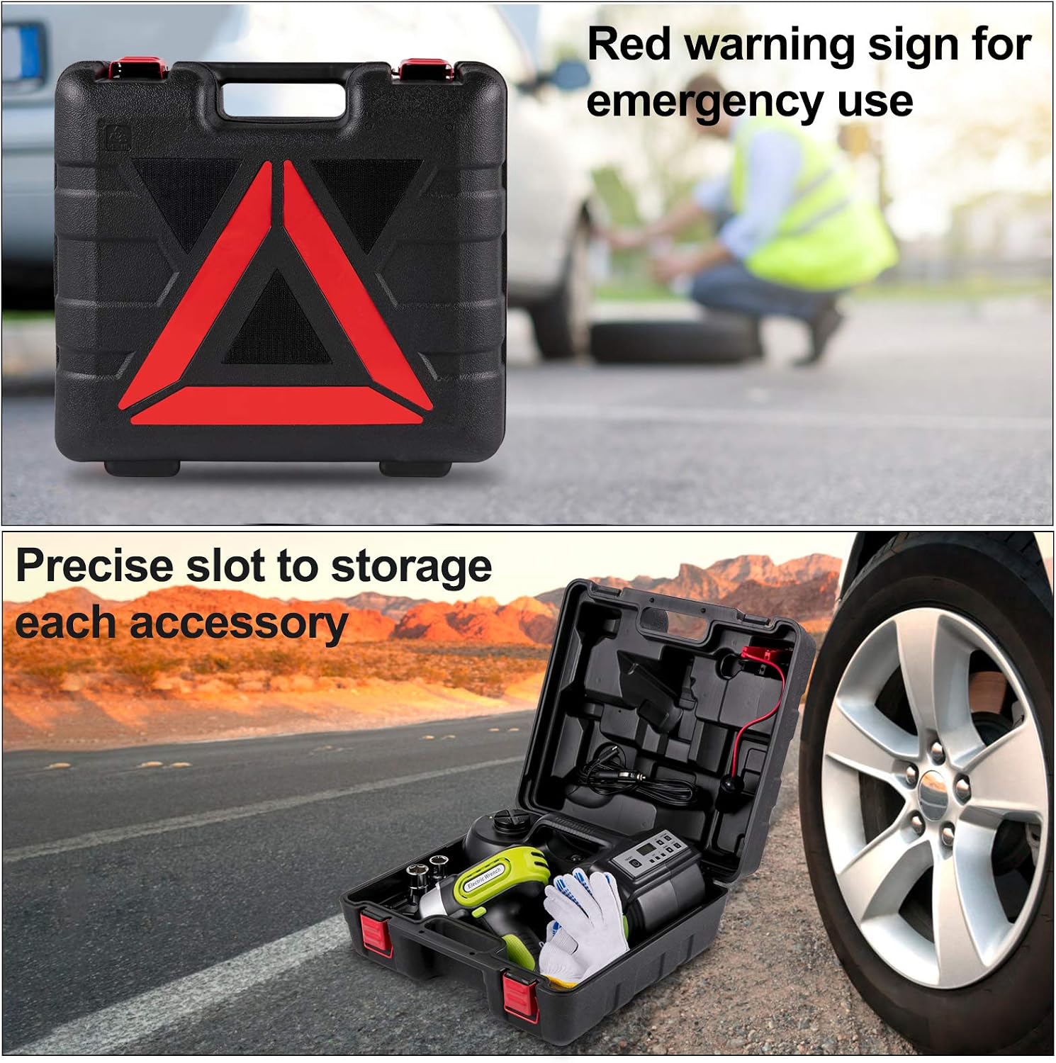 VEVOR Electric Car Jack 5 Ton Car Jack Hydraulic with Electric Impact Wrench, LED Light Hydraulic Auto Repair Tool, 135-360 mm Lifting Range for SUV MPV Sedan Truck Repair