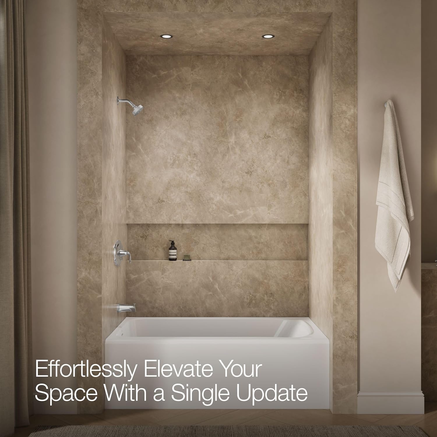 Kohler K-TS21948-4Y-CP Remodel Rite-Temp Bath and Shower Trim Kit, 2.5 GPM, Polished Chrome