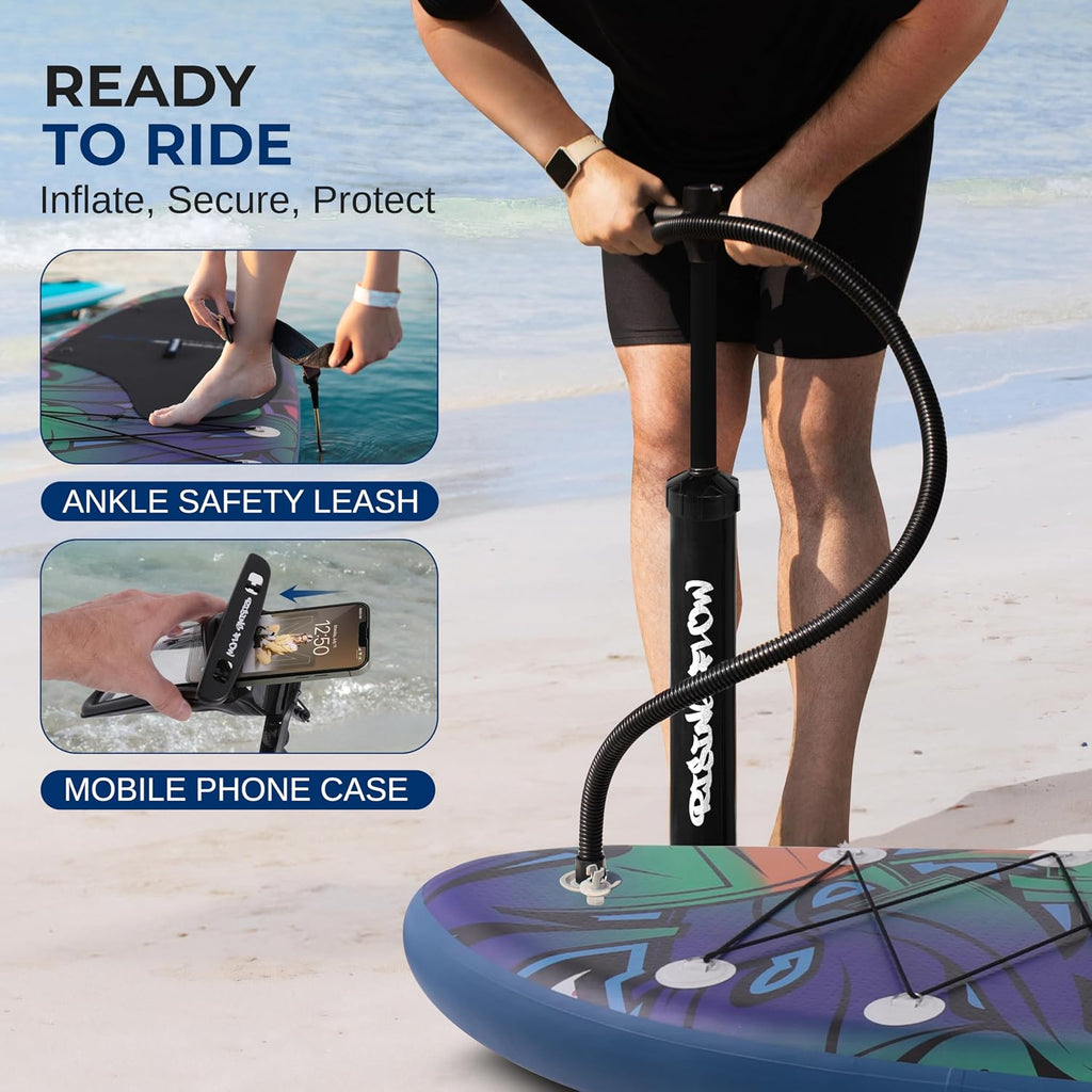 SereneLife Set of 2 Inflatable Stand Up Paddle Boards with Premium Accessories – SUP Pair with 32' Wide Stable Design, Non-Slip EVA Deck Pad for Adults and Youth of All Skill Levels, 350 lbs Capacity