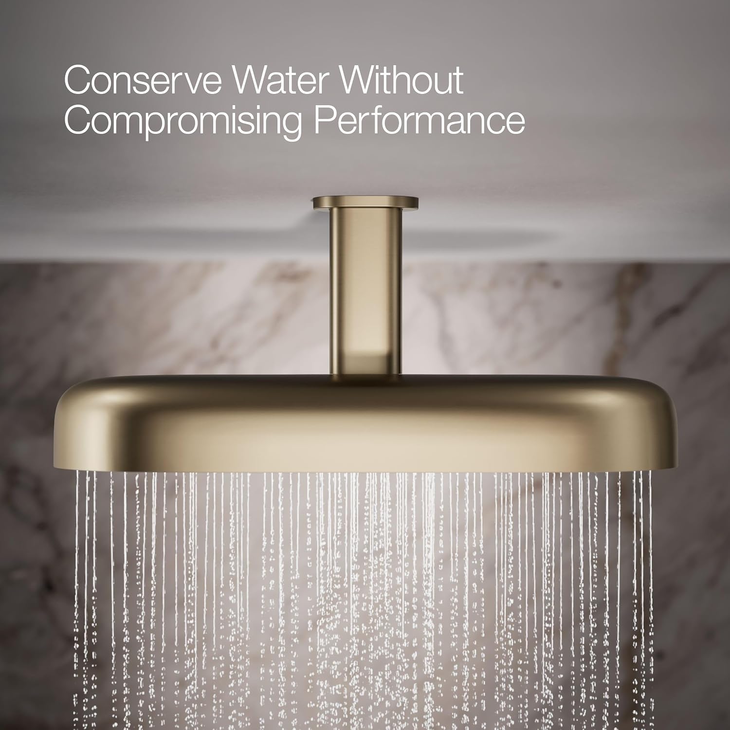 Kohler 26297-BV Statement® Oblong 18' two-function rainhead, 2.5 gpm, Vibrant Brushed Bronze