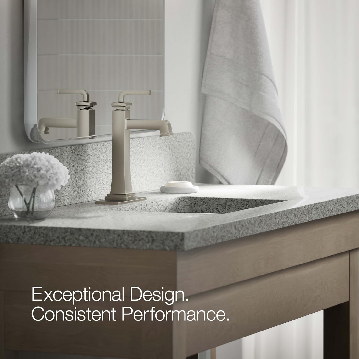 KOHLER 26430-4N-BN K-26430-4N-BN Riff Tall Single-Handle Bathroom Sink Faucet, 5 gpm, Vibrant Brushed Nickel