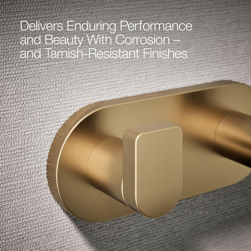 Kohler 73146-2MB Composed® Double Robe Hook, Vibrant Brushed Moderne Brass