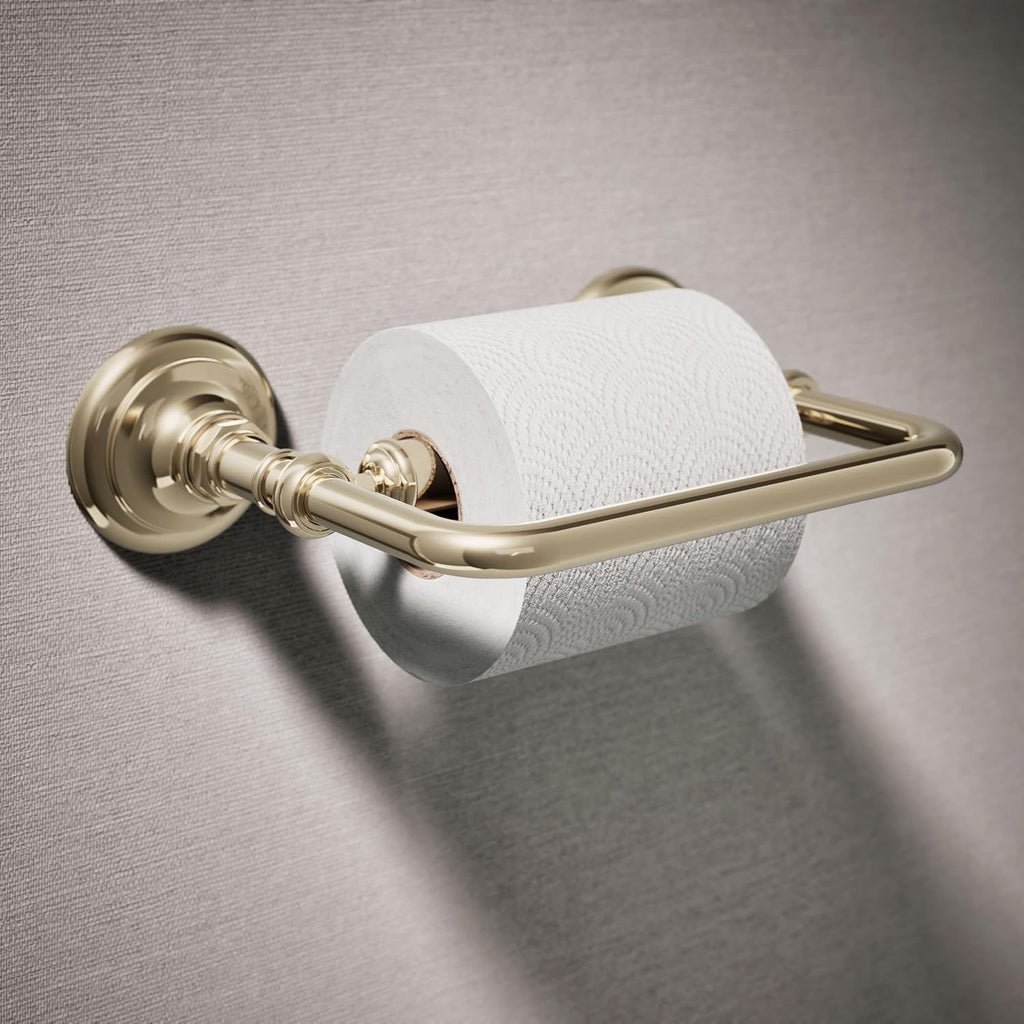Kohler K72573-AF Artifacts Single Bar Horizontal Tissue Holder Vibrant French Gold