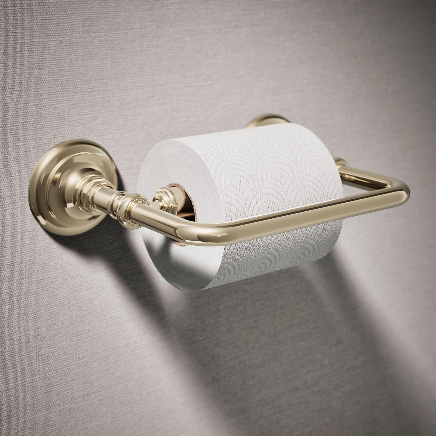 Kohler K72573-AF Artifacts Single Bar Horizontal Tissue Holder Vibrant French Gold