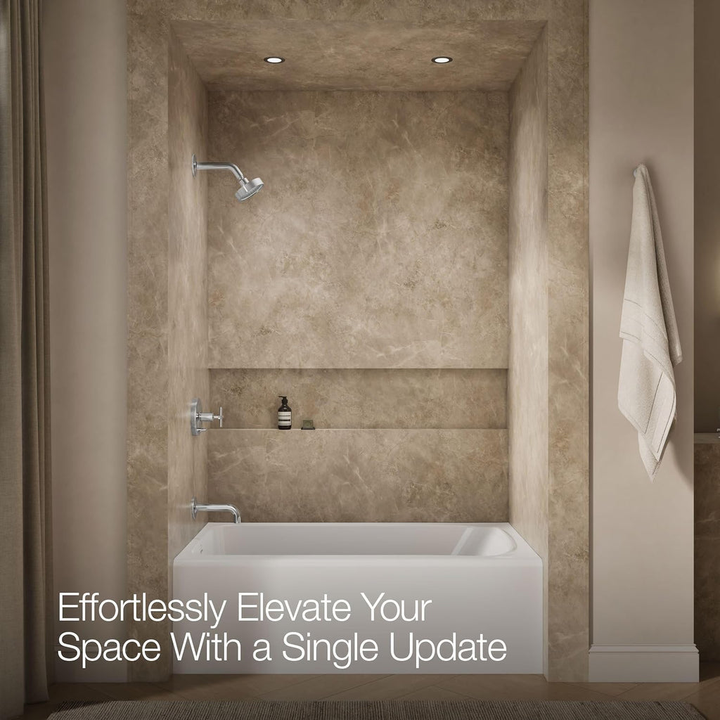 KOHLER K-T14421-3-CP Purist Rite-Temp Pressure-Balancing Bath and Shower Faucet Trim, Polished Chrome